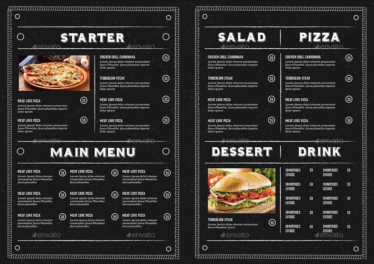 Rustic Bifold Restaurant  Menu  by Guuver GraphicRiver